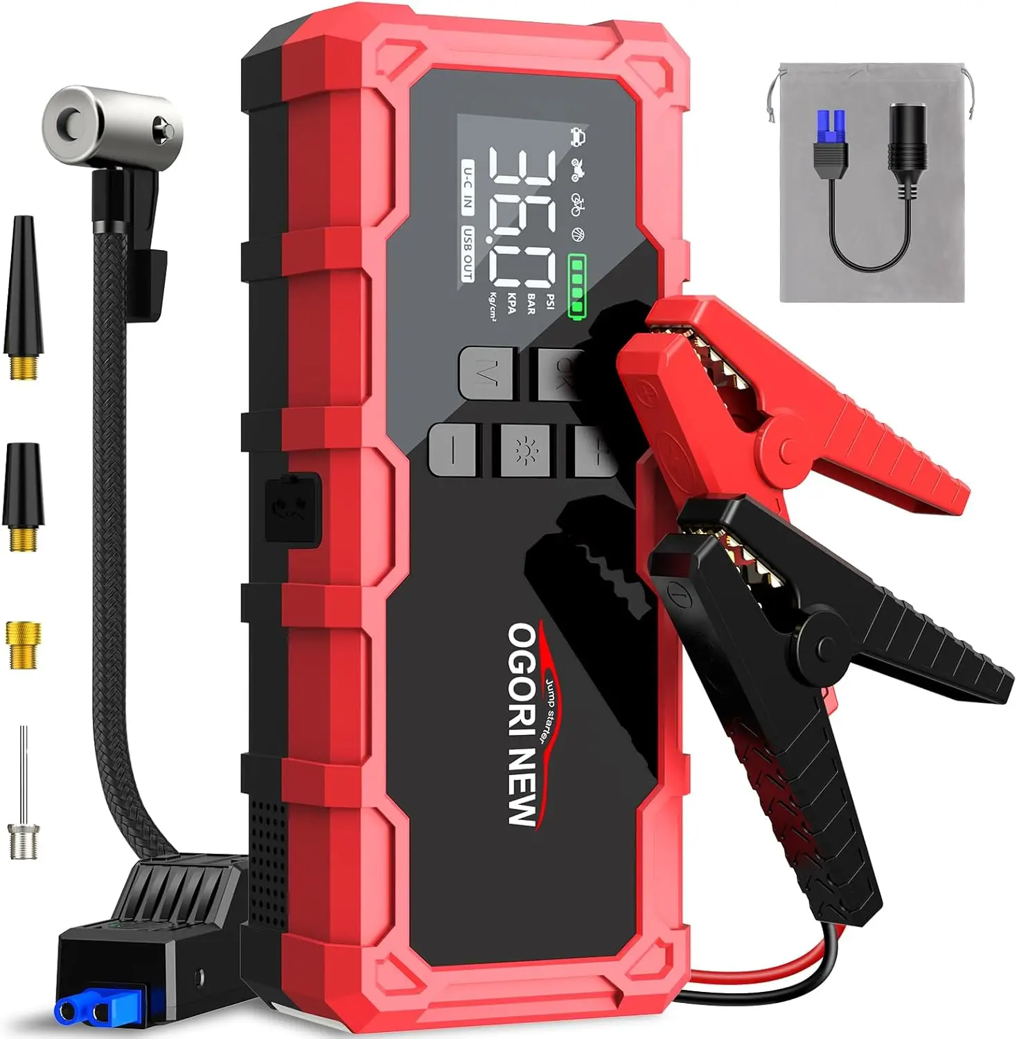 

8000A Jump Starter with Air Compressor, 26800mAh 150PSI Portable Car Battery Booster for Gas and Diesel Vehicles