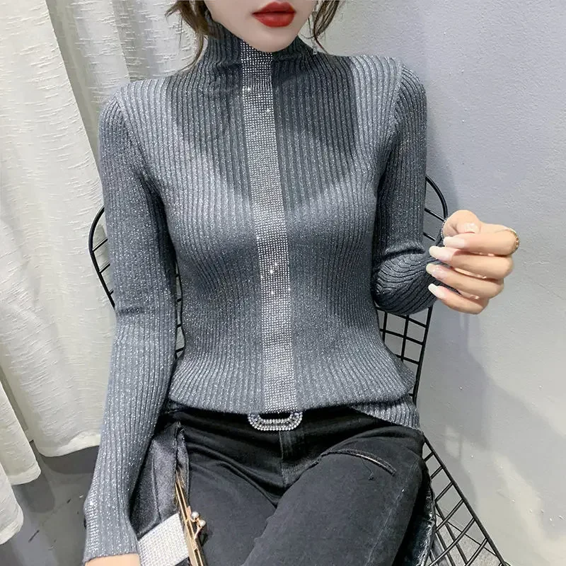 Fashion 2024 Ladies Pullovers Long Sleeve Korean Style Women's Knit Sweater Elegant Basic Attractive Outerwears Harajuku Thermal