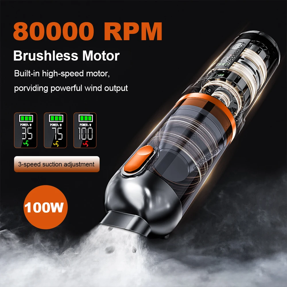 15000PA Car Vacuum Cleaner with Brushless Motor Handheld Vacuum Portable Cordless Compressed Air Duster for Car Home Office Pet