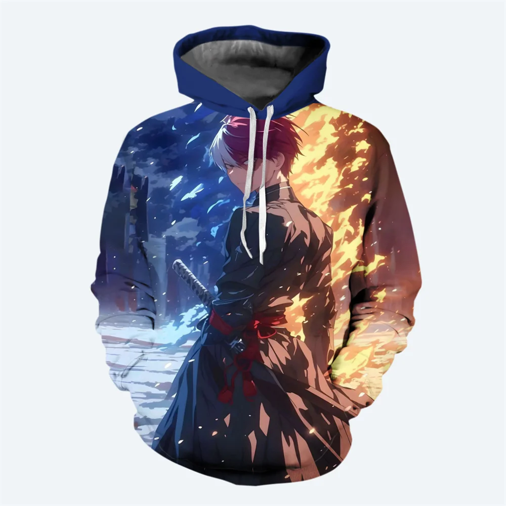 Nueva sudadera con capucha de Anime de invierno para hombre, sudadera con estampado 3D de My Hero Academia, sudadera informal de estilo Hip-hop callejero a la moda para hombre