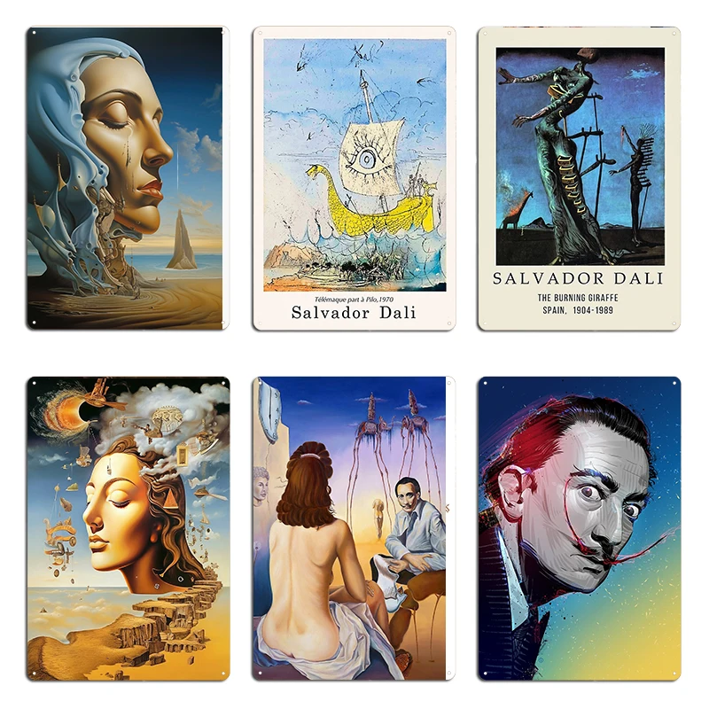 salvador dali Metal Plaque Club Design Create Pub Mural Classic Tin Sign Poster