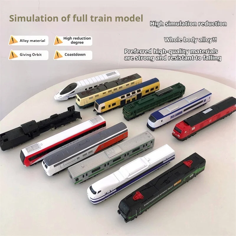 Alloy Retro Green Leather Small Train Steam Locomotive Model Harmony High-Speed Train Simulation Metal Christmas Children'S Toy