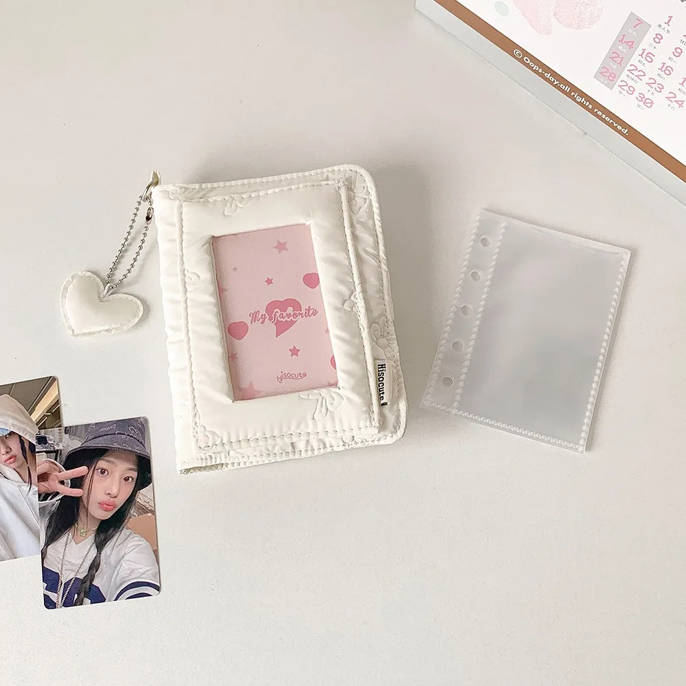 Loose-leaf Binder Korean Photocard Holder Hanging Decoration With Heart Keychain Photo Photocard Frame Idol Photo Card