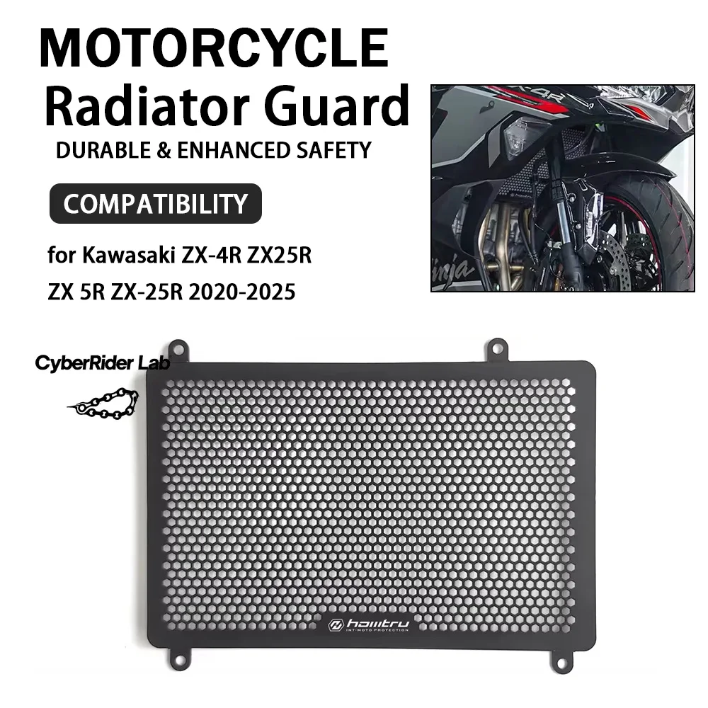 motorcycle honeycomb radiator core guard grille cover protection for Kawasaki ZX4R ZX 4R ZX-4R ZX25R ZX 5R ZX-25R 2020-2025