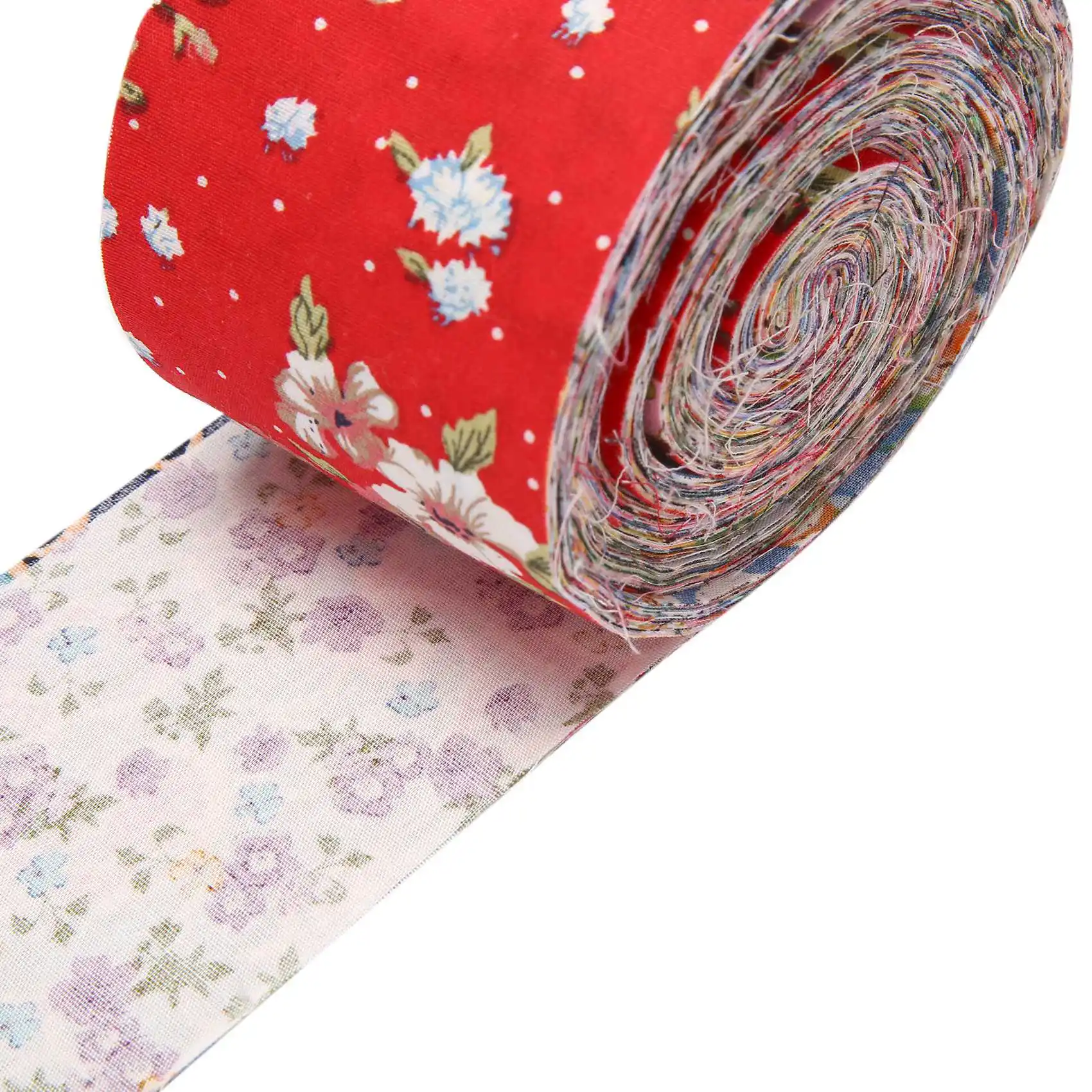 Just- Fabric Strips Roll Jelly Fabric Bundles Fabric Quilting Strips Roll Up Flower Precut Patchwork with Assorted Patterns