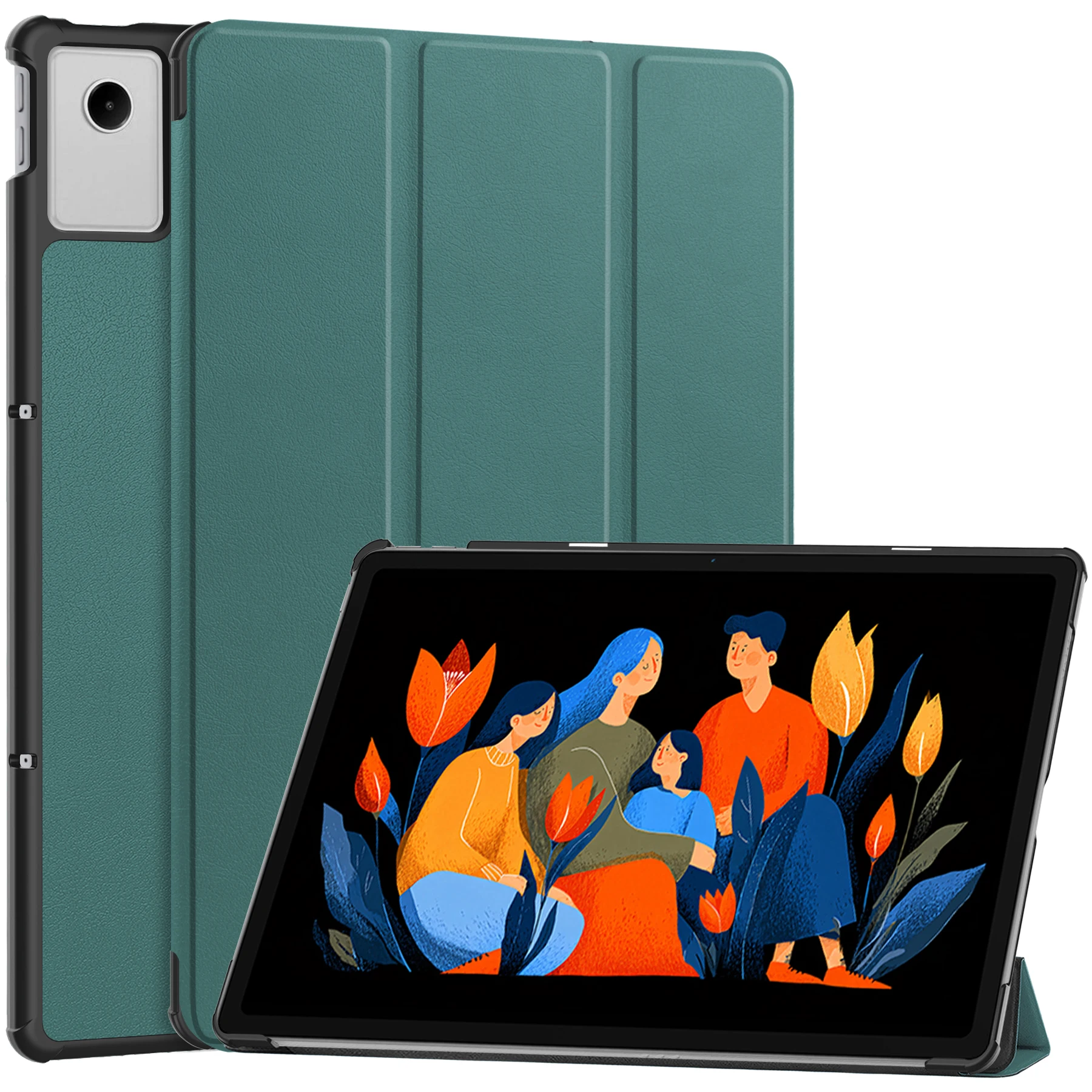 

Cover For Lenovo Xiaoxin Tablet 12.1 2025 Leather Case Tri-fold Caster Hard Shell With Auto Wake Function