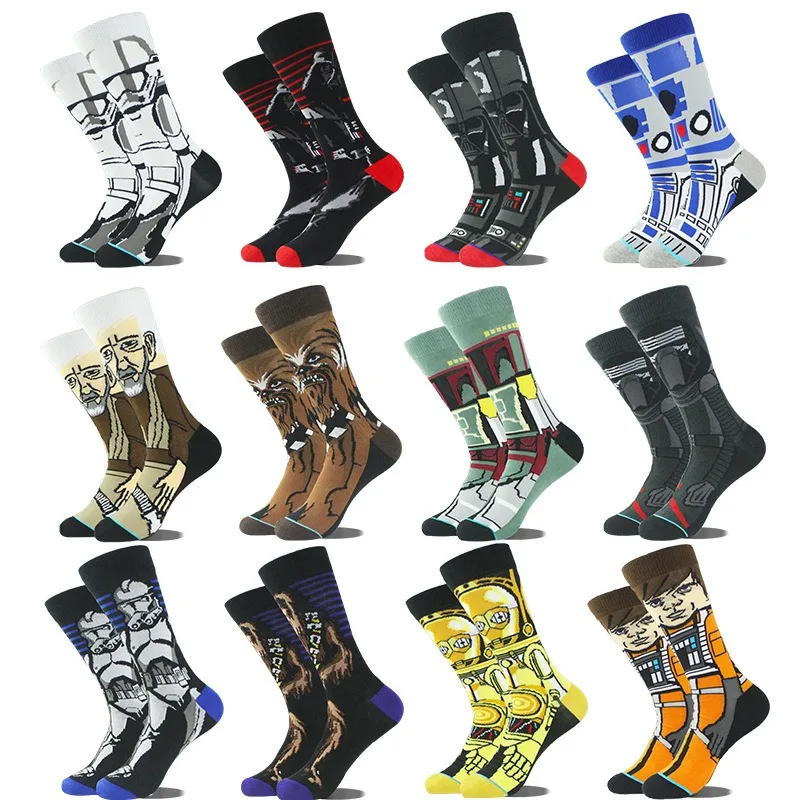 

Pop Movie Star Wars Print Unisex Long Sleeve Winter Sports Cotton Socks Leisure Knitted Fashion Birthday Gift Daily Necessities