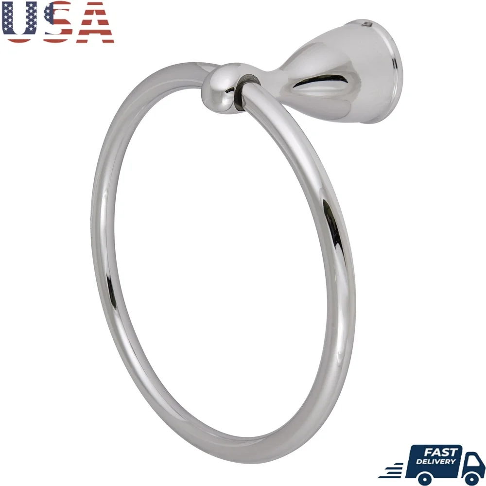 

Прочное настенное кольцо для полотенец из цинковой стали, гладкие круглые края, простая установка, полированный хромированный аксессуар для ванной комнаты 6,3x7,13x3,56