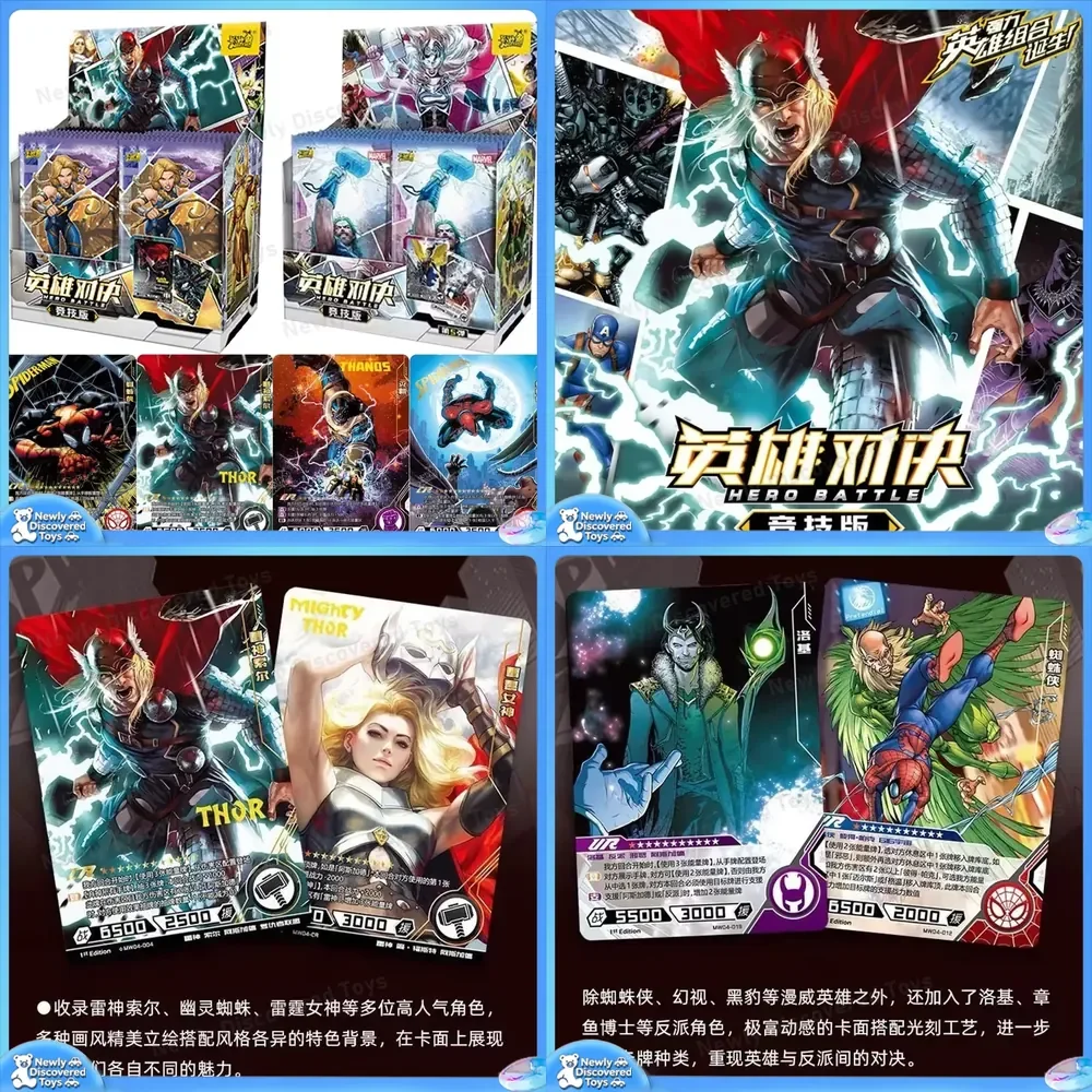 Tarjetas Coleccionables KAYOU Originales de Marvel, Versión Competitiva de Duelo de Héroes de los Vengadores, Iron Man, Thor, Capitán América