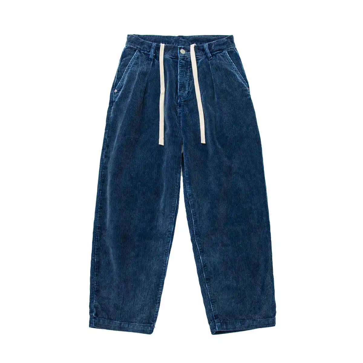 

Kapital Vintage Blue Dyed Indigo Textured Casual Pants High Gram Heavy Fleece Trousers for Men
