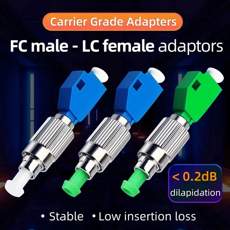 FC Male To LC Female Hybrid Converter Adapter Fiber Optical Power Meter Coupler Single Mode Optical Connector