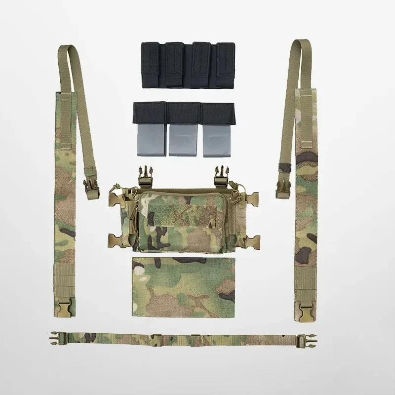 lightweight-outdoor-chest-rig-storage-vest-500d-matte-nylon-multi-pocket-carry-pack-for-outdoor-game-activity
