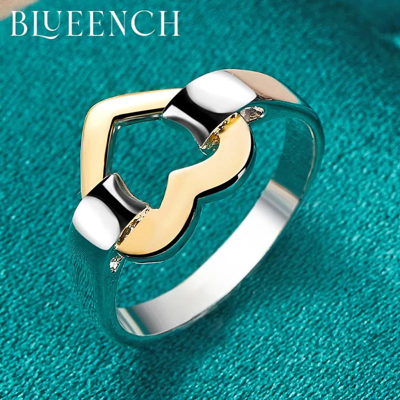 Blueench 925 Sterling Silver Love Ring For Women Proposal Wedding Party Romantic Fashion Glamour Jewelry