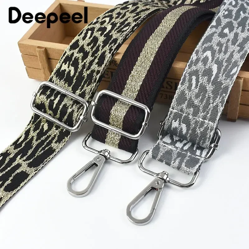 Deepeel 3.8cm Wide Leopard Bags Shoulder Strap Women\'s Bag Accessories Handbag Crossbody Adjustable Jacquard Backpack Straps