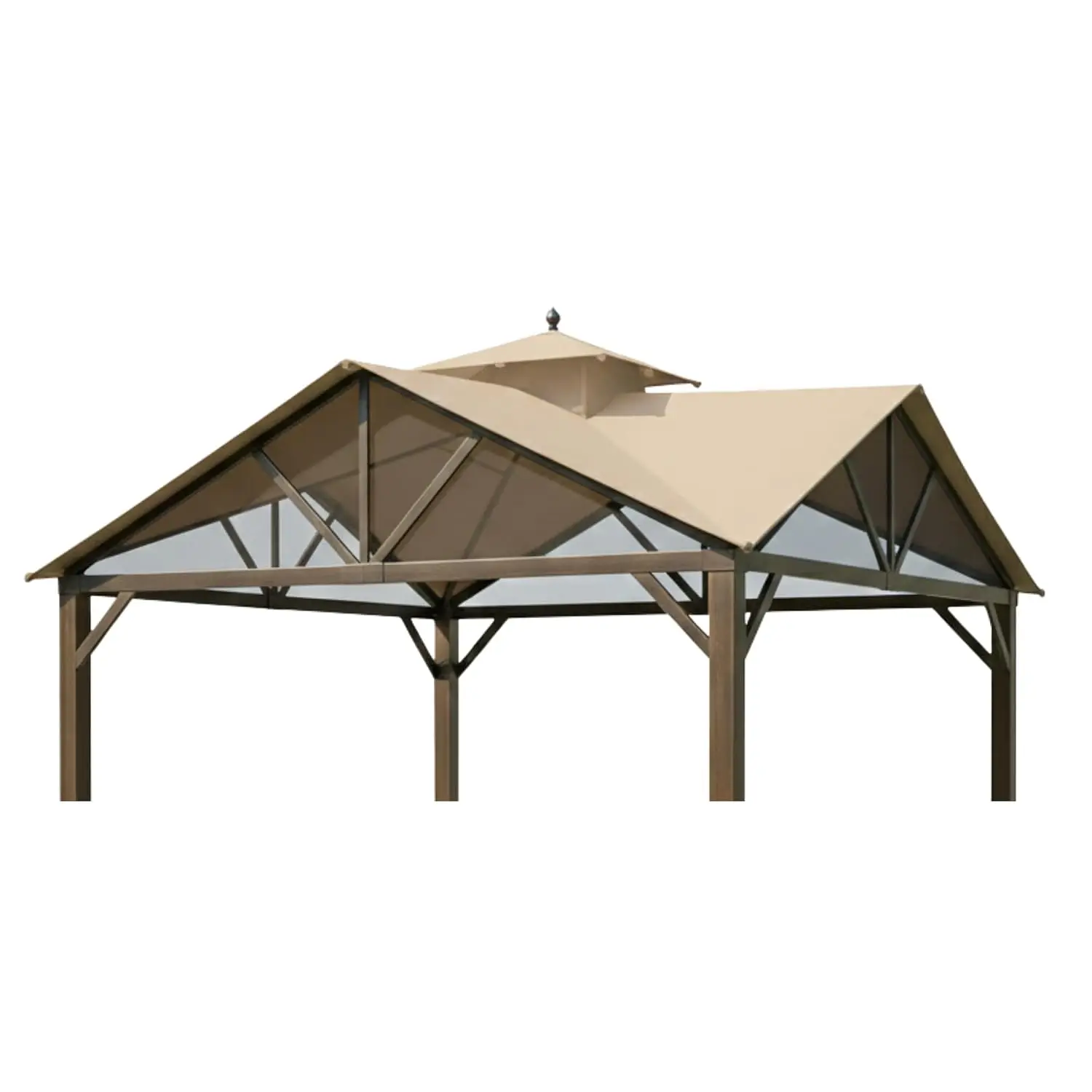 Reinforced RipLock 350 Gazebo Canopy Replacement Top Cover for 10x10 Pitched Roof Gazebo TPGAZ2307 Series, Beige, Customized