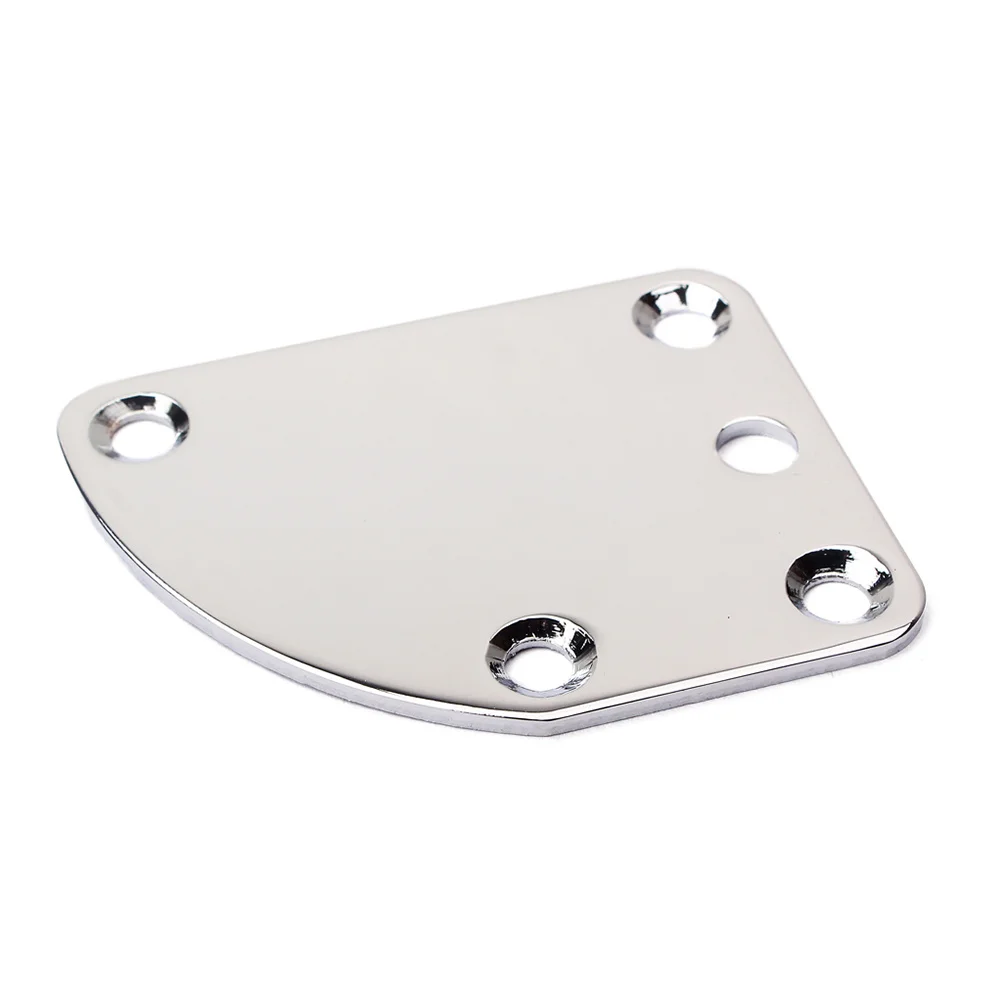 

Chrome 5 Holes Guitar Neck Plate Gv108 Silver Durable Lightweight Advanced Screws Easy Installation Guitar Neck Plate