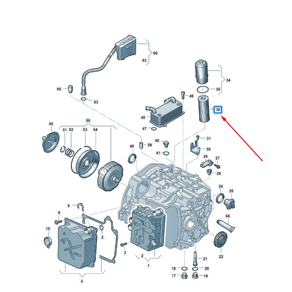 DSG DQ380 DQ500 Gearbox Filter Auto Transmission 0BH325183B For Audi VW 0BH 325 183 B 7Speed Doul Clutch External Filter Element