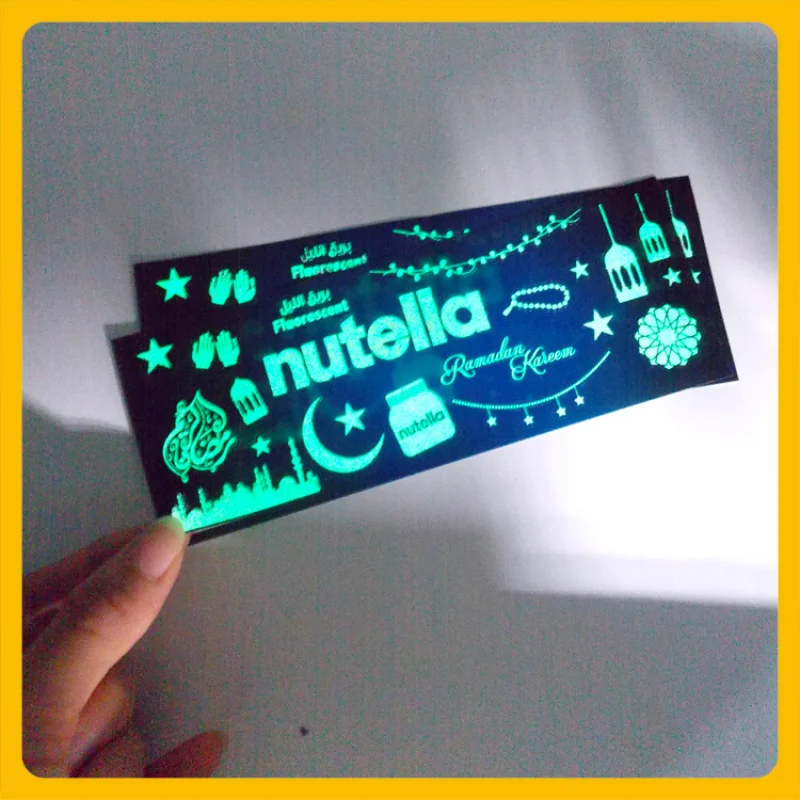 Custom. Anime Luminous Label Laser Adhesive Sticker Glow Sticker Transparent Adhesive Sticker PVC Cartoon Sealing Paste