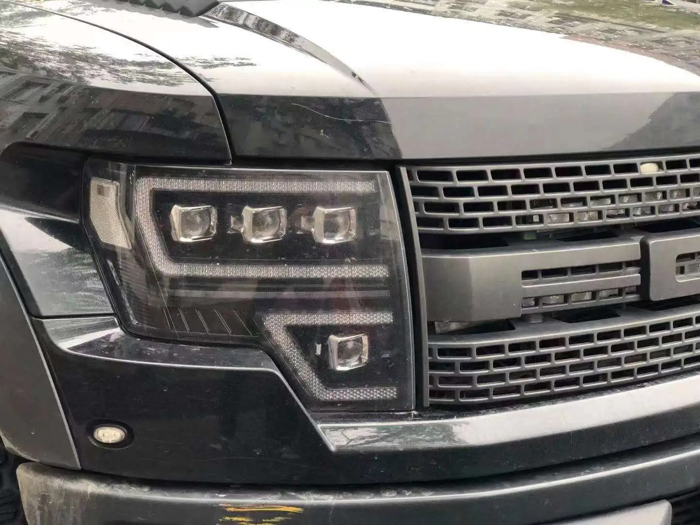 LED Strip Head Lamp 2009-2014 Jaar Zwarte Behuizing Voor FORD F150 Raptor YZ