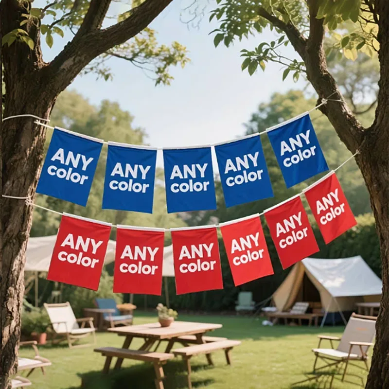 Custom String Flags Outdoor, Personalized Banners Suitable for Gardens, Lawns, Courtyards, Birthday, Wedding, Party Flags.