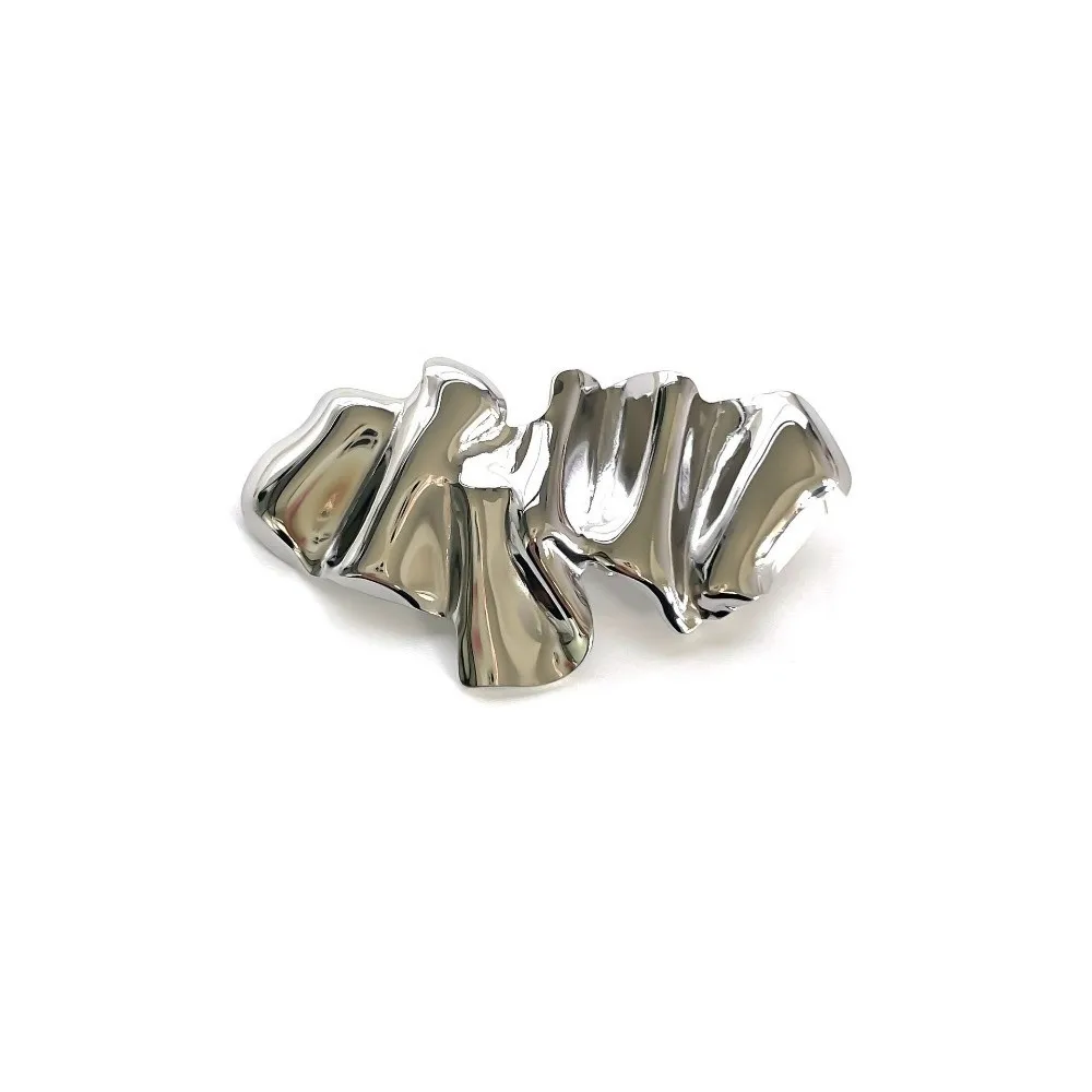 New Abstract Irregular Brooches Metal Gold Plated Geometric Brooches Silver Color Waterproof Lapel Pins Clothes Decoration