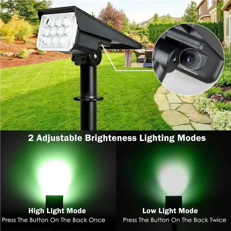 A27F-3X Solar Spotlight Solar Garden Light IP65 Solar Power Green Light For Yard Decor Solar Light Courtyard Spotlight