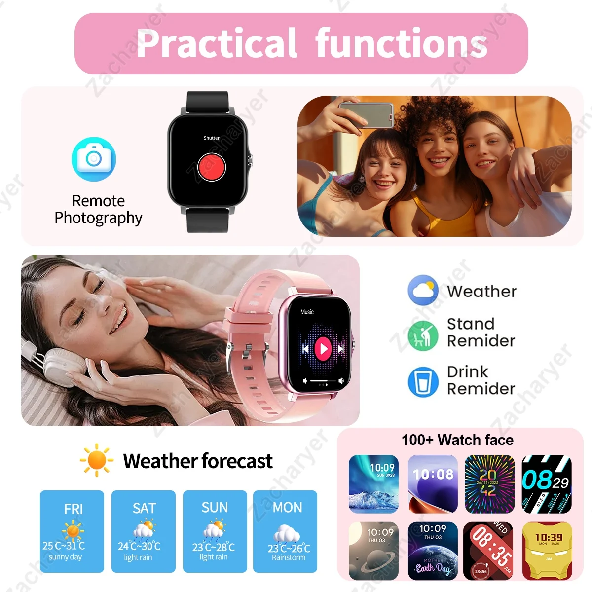 ساعة ذكية ساخنة، مكالمات/قرص لاسلكي، وضع رياضي متعدد، مناسبة للرجال والنساء، ساعات رياضية، لهاتف iPhone/Android #5