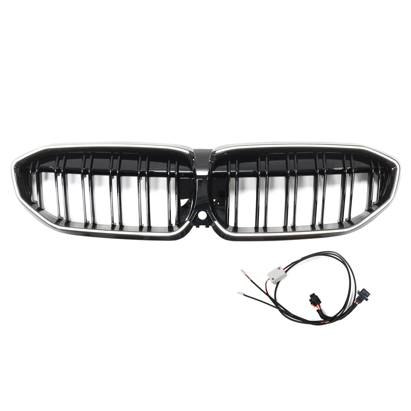 

Double Slat Black Kidney Grille 51138072085 For BMW 3 Series G20 2019 2020 2021 2022 With LED Light