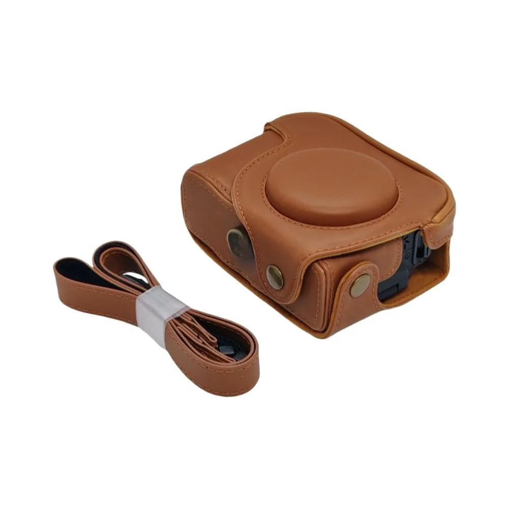 Stylish PU Shoulder Camera Bag for Canon For G10 Retro Design Compact Protective Case for Travel and Daily Use