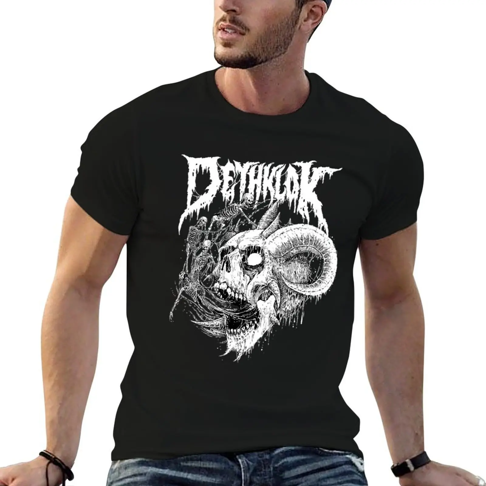 dethklok skull head T-Shirt t shirt man luxury t shirts with prints anime t shirts oversize T-shirt