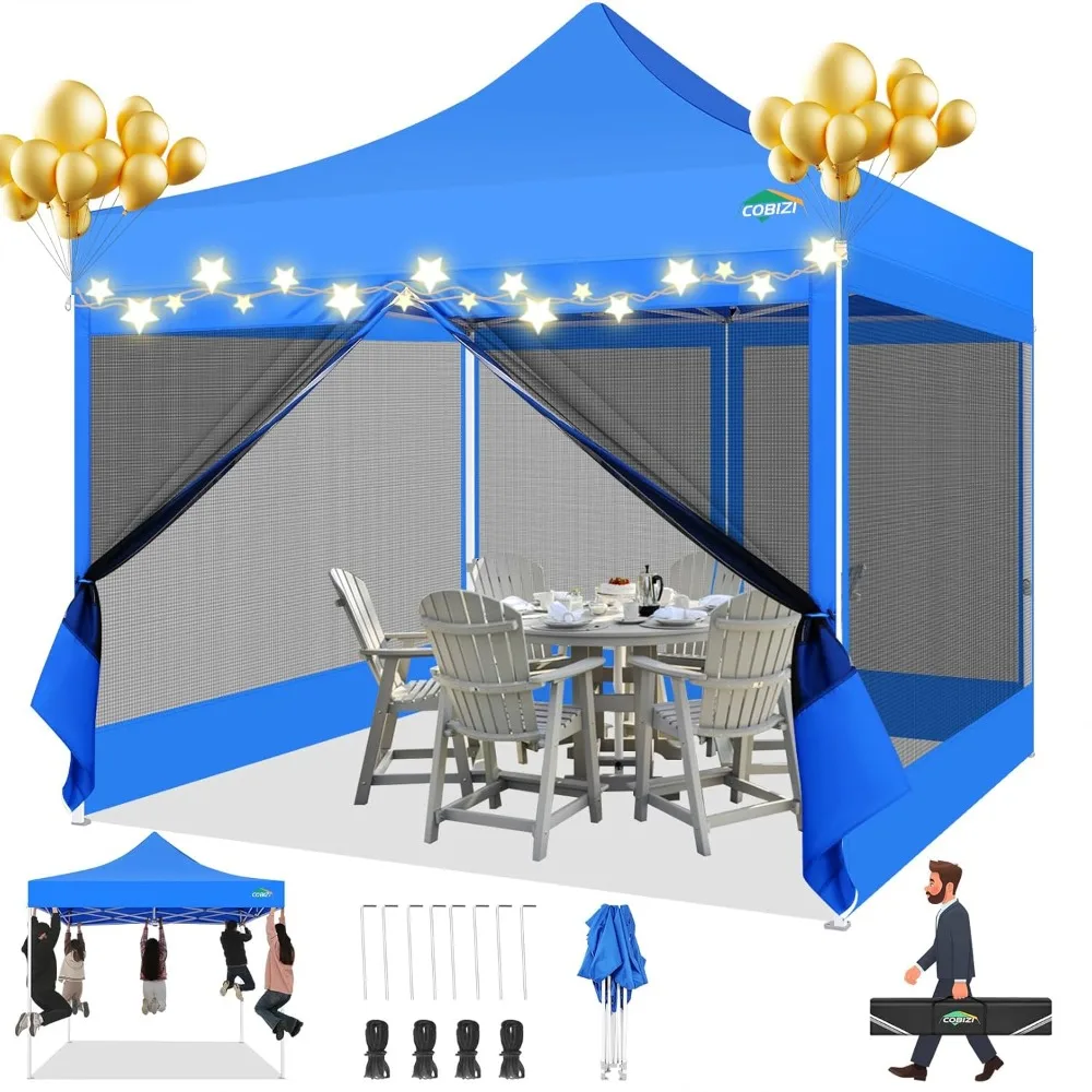 

10x10 Canopy Tent with 4 Sidewalls,Heavy Duty Pop up Canopy with Mosquito Netting,Easy up Screen Tent for Parties Wedding Outdo