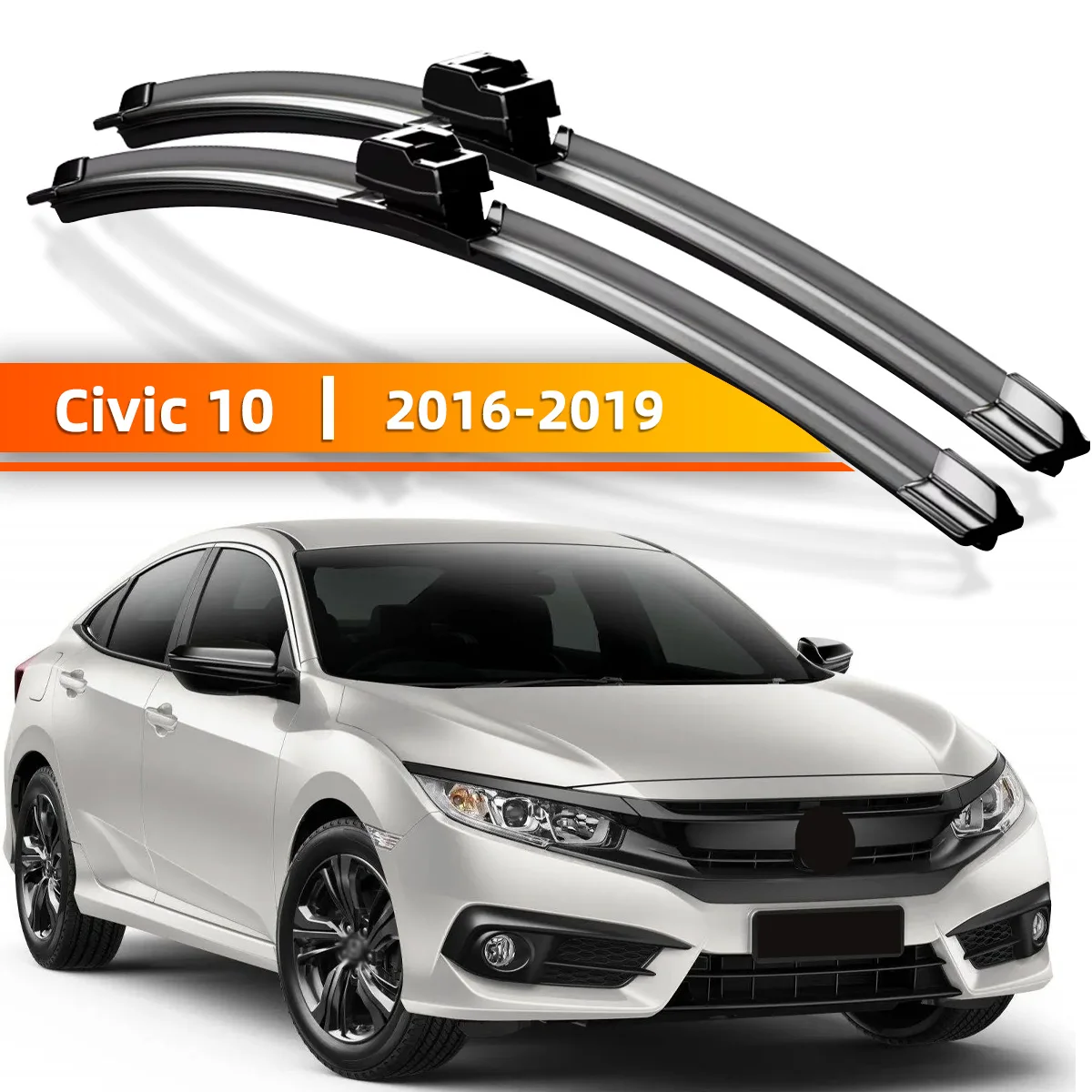 2PCS Frontscheibe Wischer Klingen Geeignet Für Honda Civic 10 2016-2019 Windschutzscheibe Reinigung Zubehör 2016 2017 2018 2019