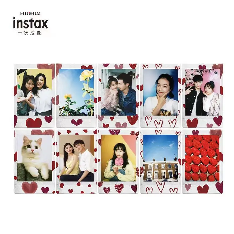 3-Inch Heart Photo Paper Fujifilm Instax Mini Heart Sketch Photo Paper Mini 12/8/9/SE/40/25/90/11/EVO Universal Instax Mini Film