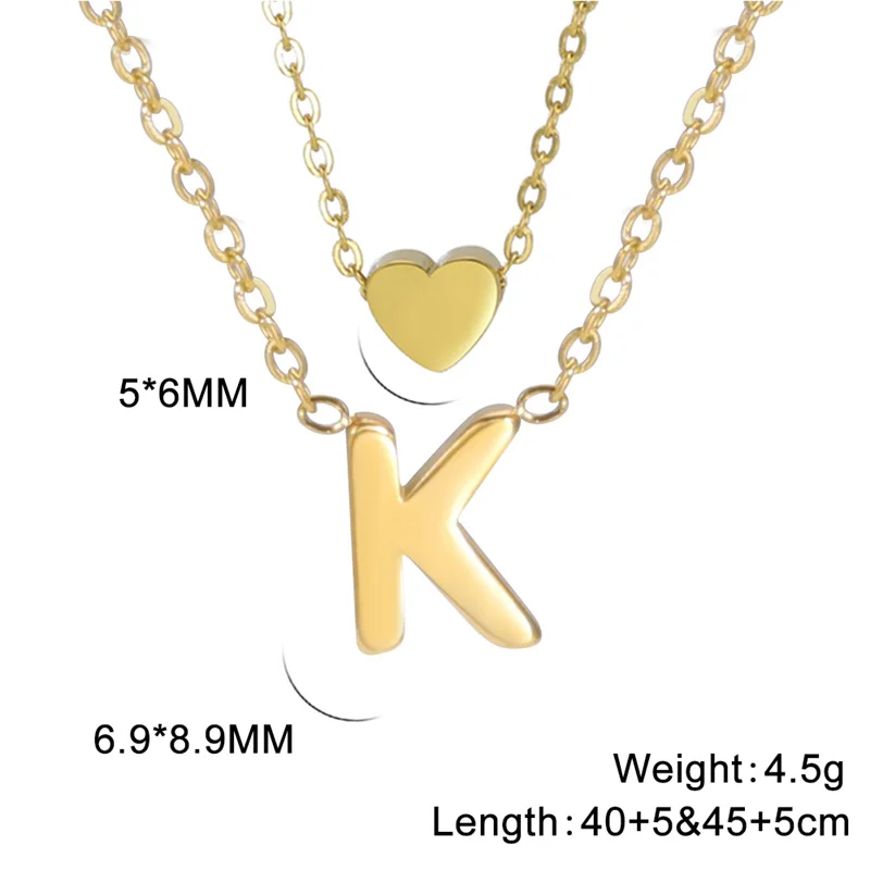 Mode Tiny Herz Initial Halskette Gold Silber Farbe Multilayer Brief Choker Halskette Für Frauen Charme Anhänger Schmuck Geschenk – Detail 31