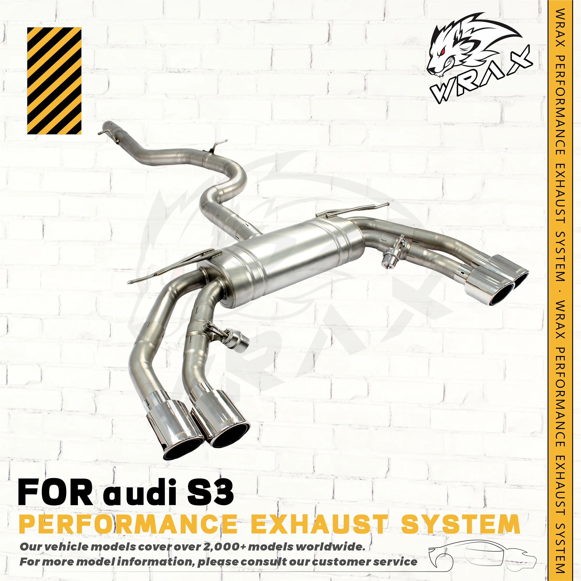 

WRAX SS 304 for AUDI S3(with Valve Control Exhaust System) Auto Accessories Direct Fit Replacement Catback Exhaust Pipe