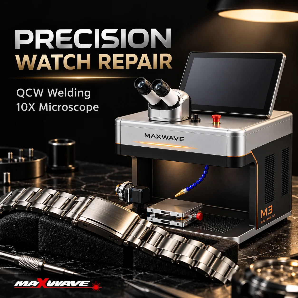 M3 Watch and Jewelry Repair Laser Welder with QCW Welding and 10X Microscope