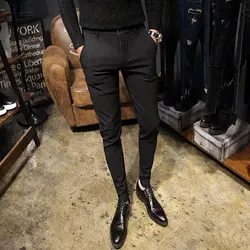 2023 New Spring and Autumn Fashion Trendy Men's High Waist Tight Straight Tube Casual Solid Color Versatile Oversized Suit Pants