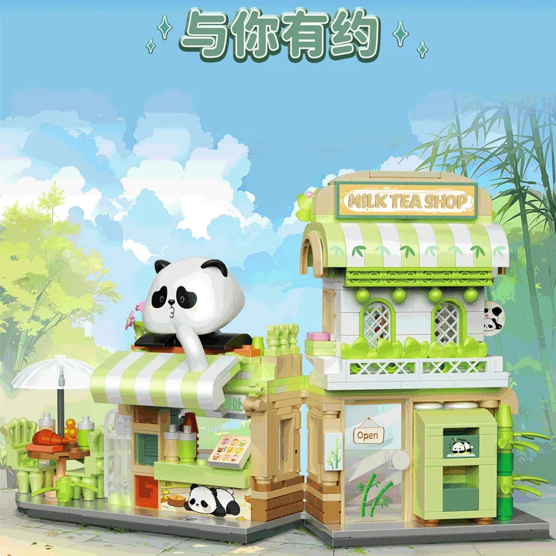 Panda Mini Bouwstenen Sneeuwpop Bouwset Blokken Taart Model Montage Bakstenen DIY Woondecoratie Speelgoed voor Kinderen Meisje Cadeau