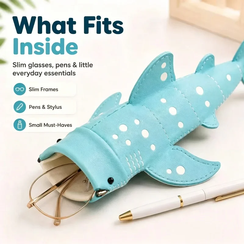 New ashion Funny Blue Shark Mini sew Whales Shape Large Capacity Bag Key pencil Glasses Cosmetics Pouch Creative Storage Bag