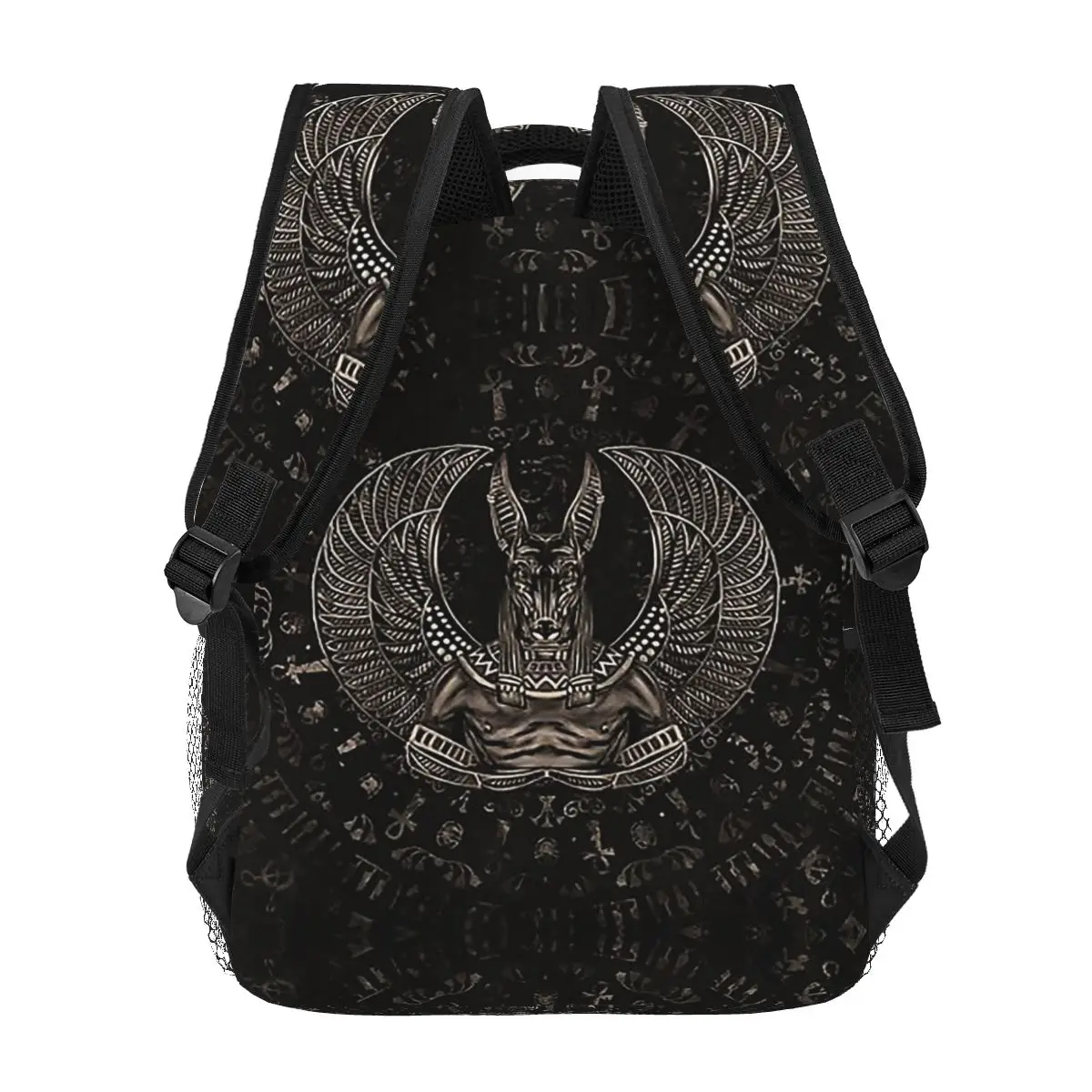 Anubis Egyptian God Sepia Backpacks Boys Girls Bookbag Students School Bags Cartoon Laptop Rucksack Shoulder Bag Large Capacity
