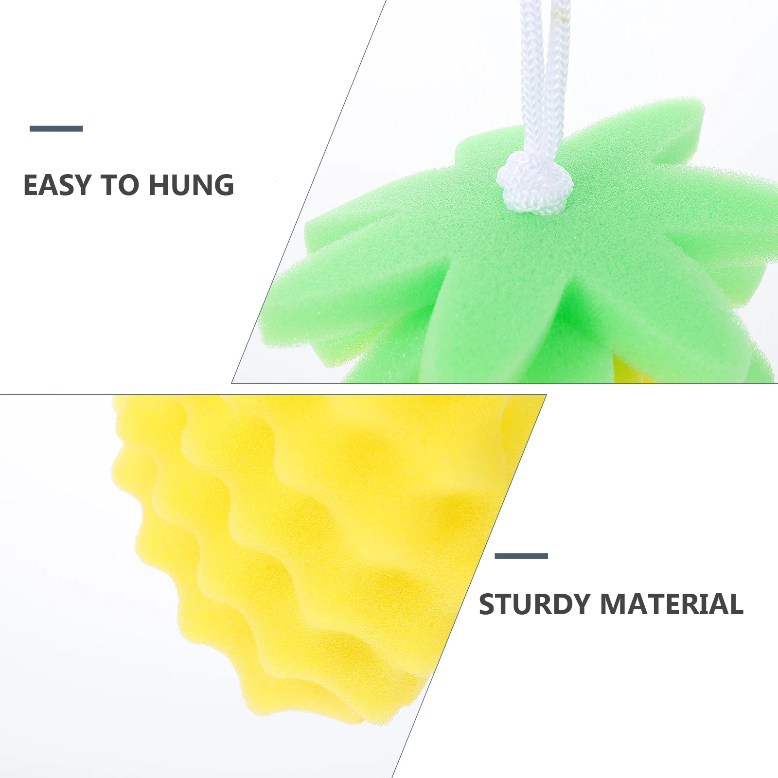 

1pc Pineapple Sponge Bath Scrubber Toddler Shower Products Newborn Cleaning Tool Lightweight Travel Sponges Bath Ball