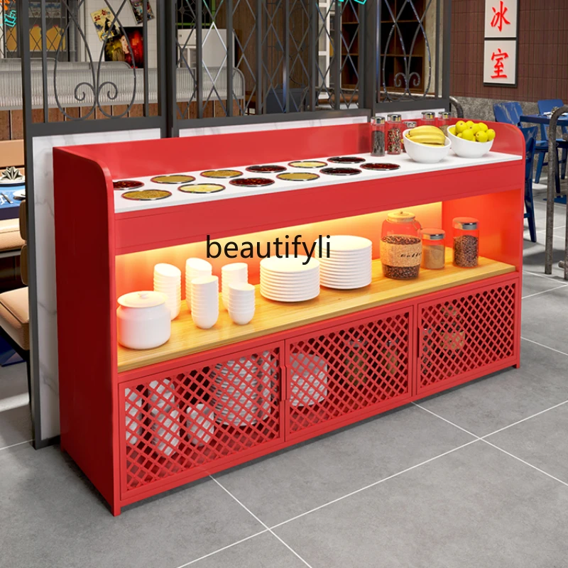 Hot Pot Roast Meat Shop Buffet Seasoning Platform Small Material Taiwan Business Restaurant Tableware Storage Cabinet