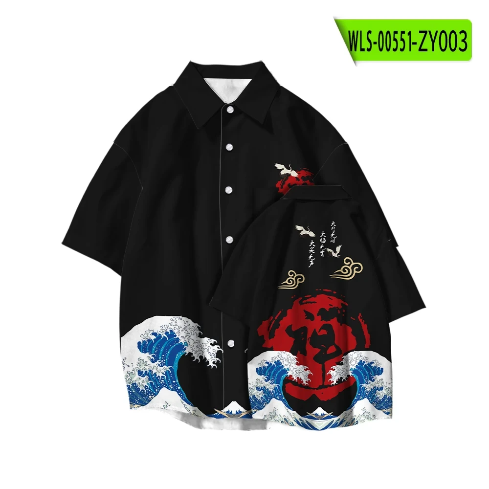 Harajuku Style 3D Printed Shirts Men/Women Casual Fashion Short Sleeves Shirt Button Lapel Streetwear Oversized Unisex Clothing