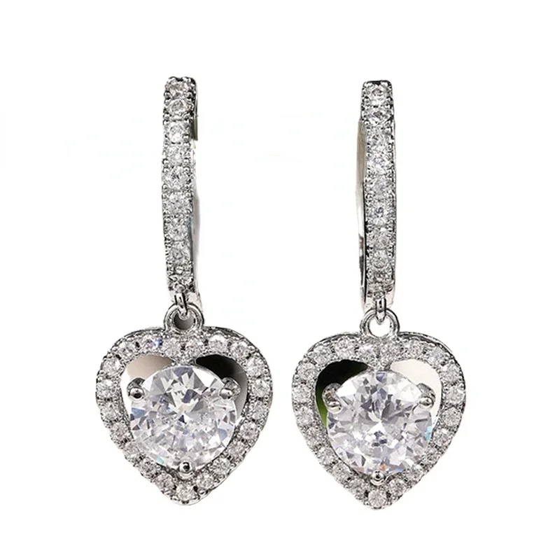 The New Fashion Women's Earrings Personality Simple Senior Sense Colorful Gemstone Copper Diamond Temperament Niche Luxury Party image 6