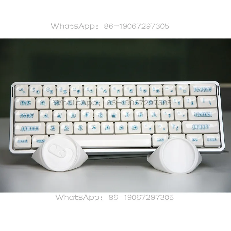 61 Keys Ultra-Thin PBT Thermal Sublimation Keycaps Compatible with Cross Switch Low Profile Mechanical Keyboard
