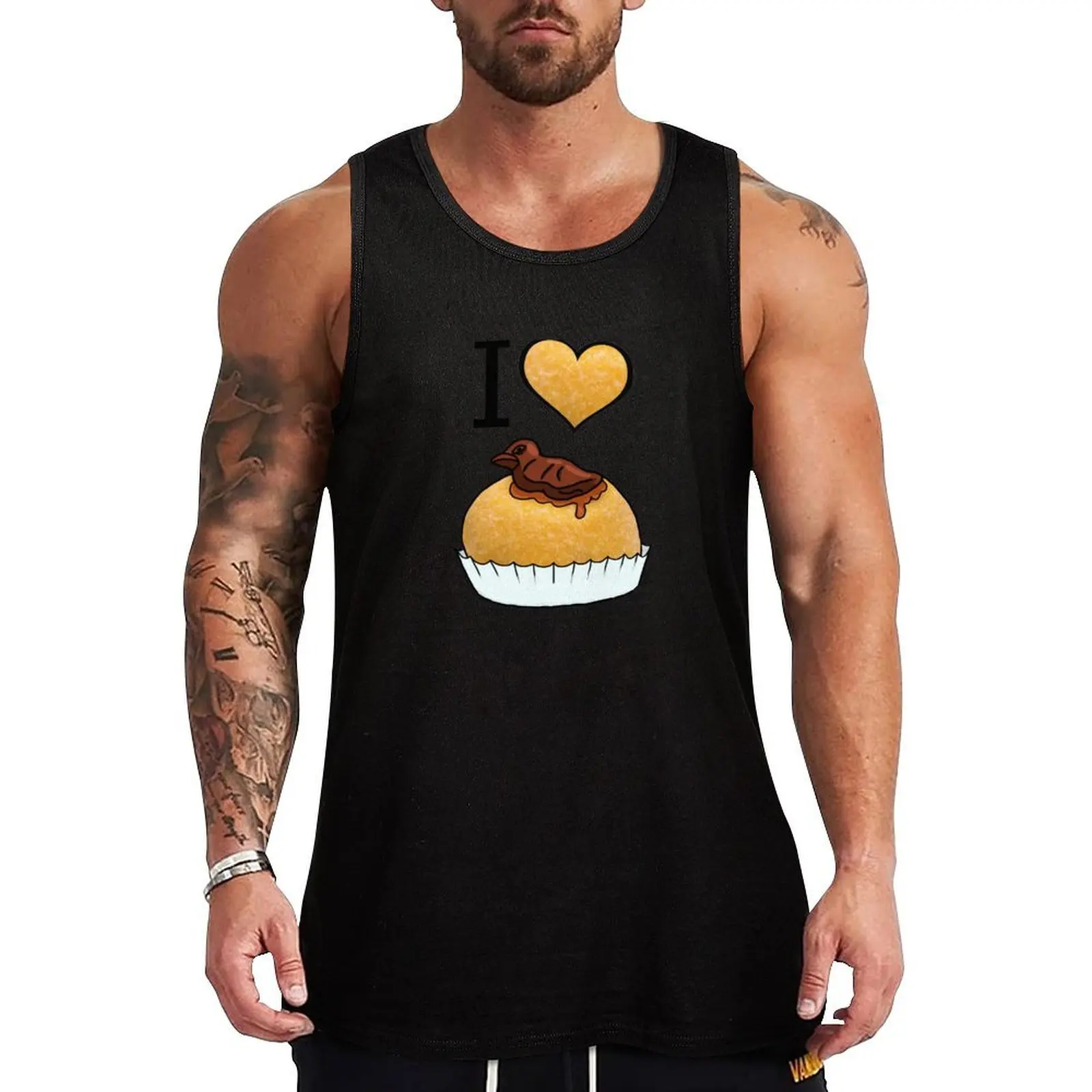 Camiseta sin mangas I love Polenta e Osei (Dolce Bergamasco), camiseta sin mangas fresca y ligera, camiseta sin mangas ligera para verano