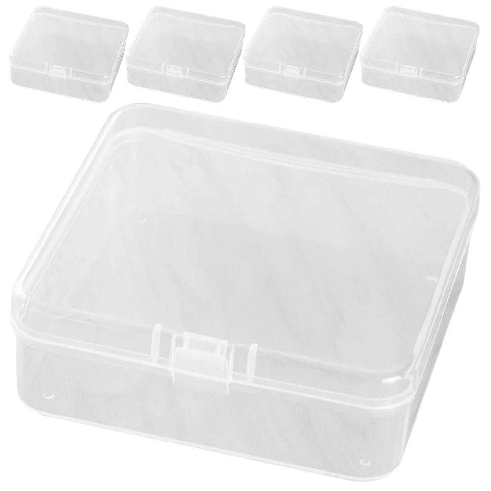 5pcs Storage Box Clear Plastic Small Parts Organizer Box For Beads Screws Nuts Bolts Craft Jewelry Sorting Container Bin