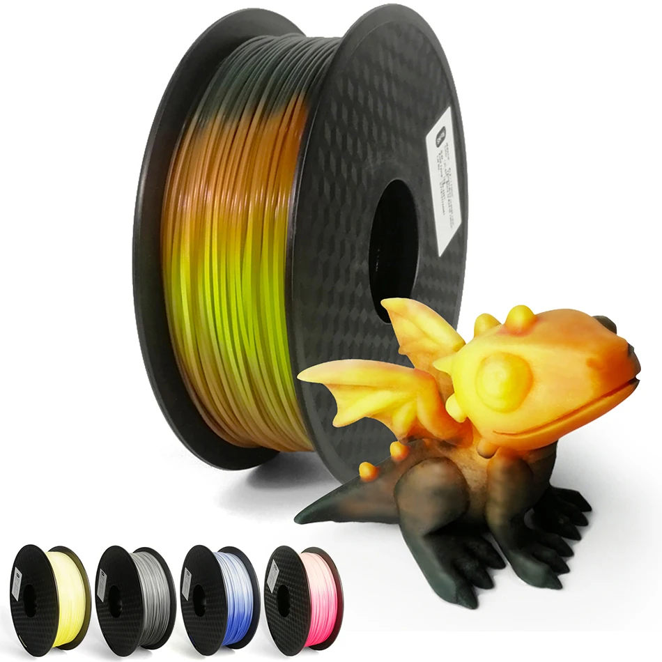 

1.75mm PLA 3D Printer Filament Color Change with Temperature 31-45 Degrees Dark Green to Red to Yellow 3D Printing Material