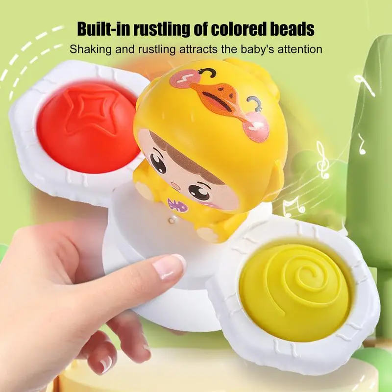 Spinner à ventouse avec norme d'aspiration pour enfants, jouets de dessin animé pour bébés, bain pour enfants, ensemble de 3 pièces