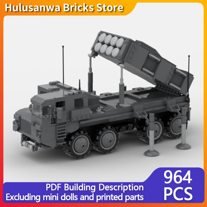 

BM-30 Multiple Launch Rocket System Model MOC Building Bricks War Equipment Modular Technology Gifts Assemble Children Toys Suit
